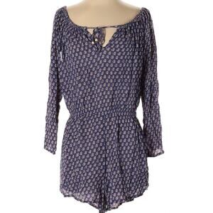 Tree of Life boho print blue romper small / medium